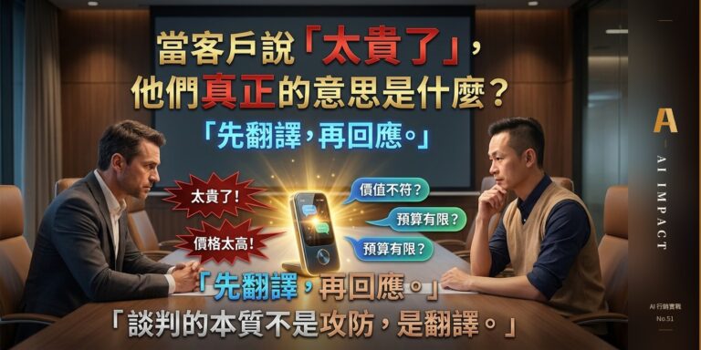 客戶說「太貴了」，他真正的意思是什麼？四種真心話與四招回應