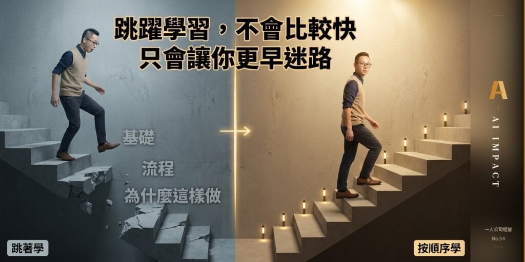 你跳著學，不是學得比較快，是根本學不進去