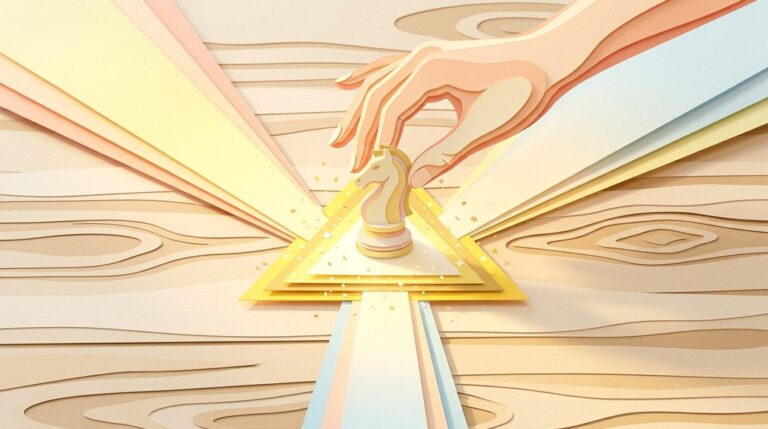 紙雕三角形與棋子